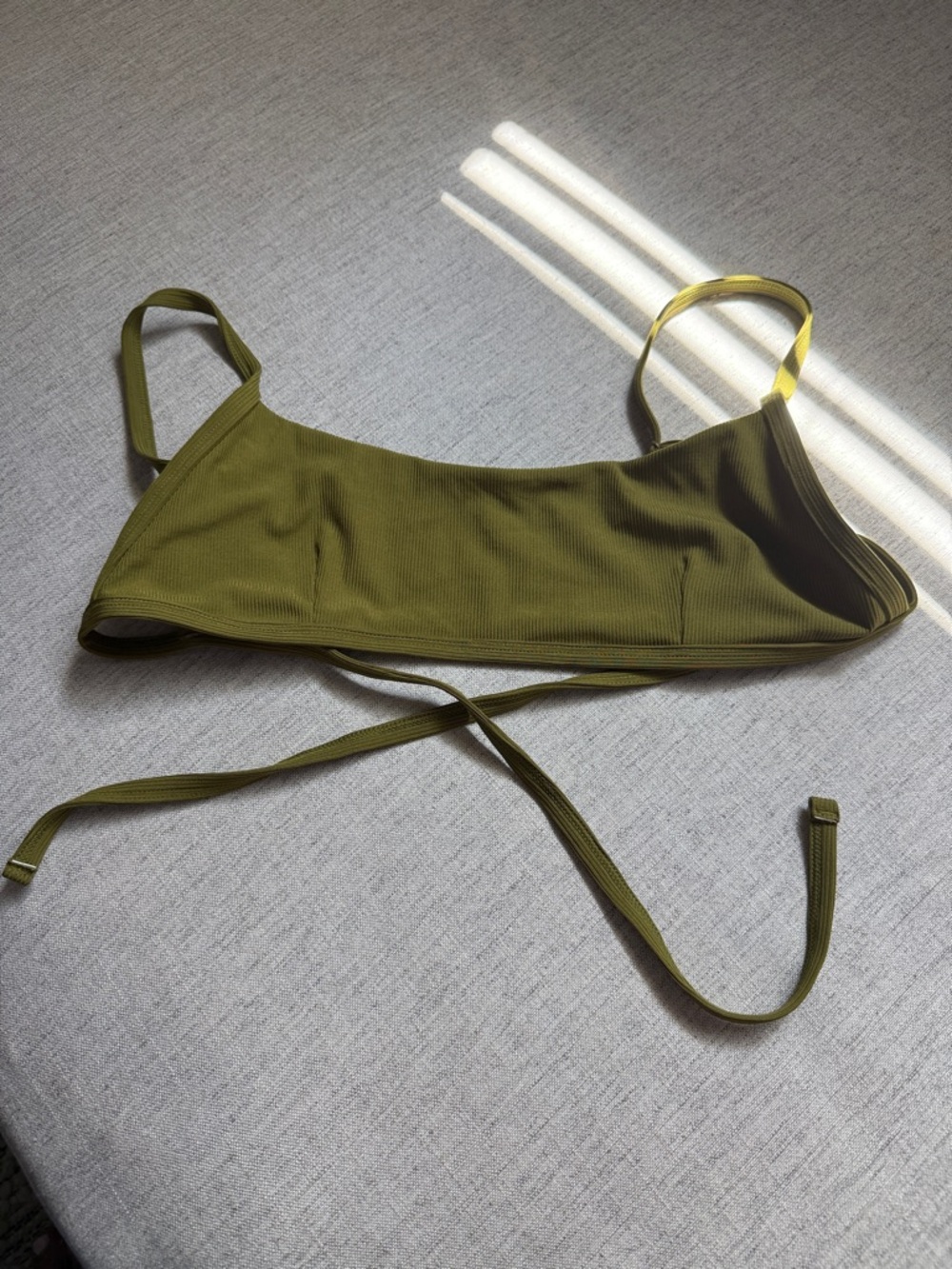 Abysse Palm Green Ribbed Bikini Top - Women's Swim